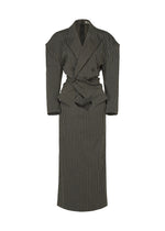 ALLOW(STRIPE)、ウィメンズ_ワンピース、ブラック