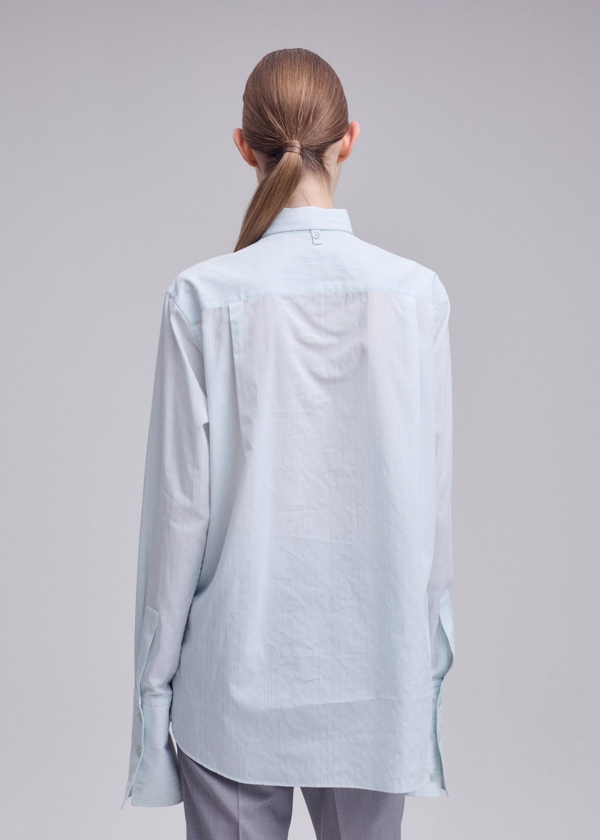 MONSIEUR SHIRT(DOBBY STRIPE)、ウィメンズ_トップス_シャツ、着用画像4