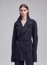 MONSIEUR SHIRT(DOBBY STRIPE)、ウィメンズ_トップス_シャツ、着用画像4