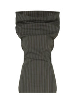 ALLOW(STRIPE)、ウィメンズ_トップス_トップ、ブラック