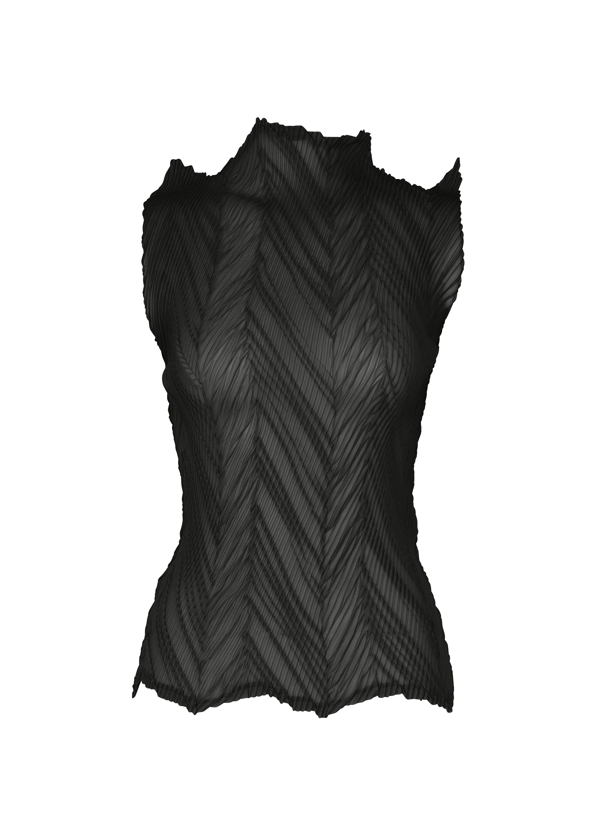 ZIGZAG PLEATS、ウィメンズ_トップス_トップ、ブラック