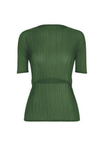SHEER SLIT PLEATS、ウィメンズ_トップス_トップ、グリーン