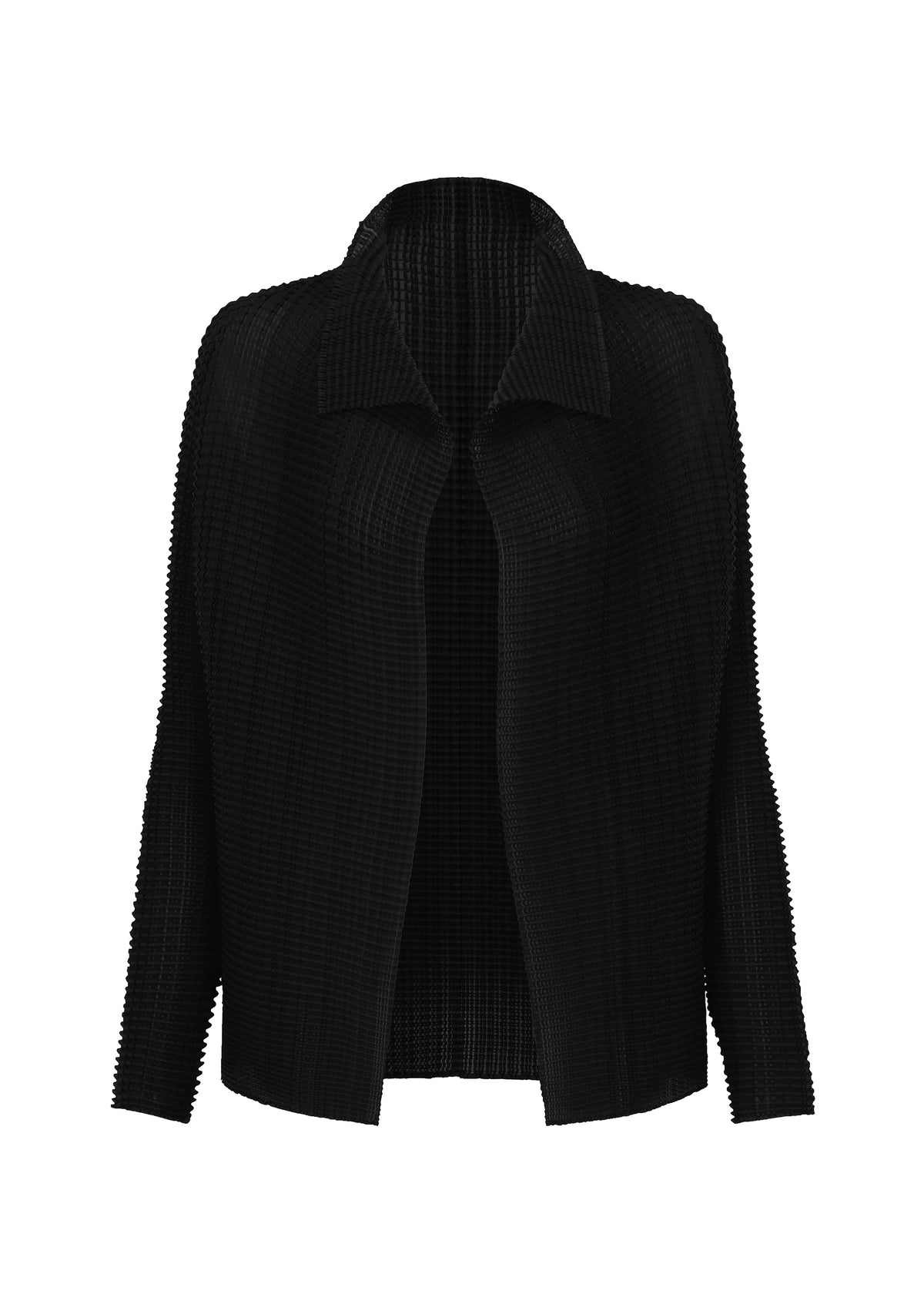 WOOLY PLEATS BK/WT-68、ウィメンズ_トップス_カーディガン、ブラック