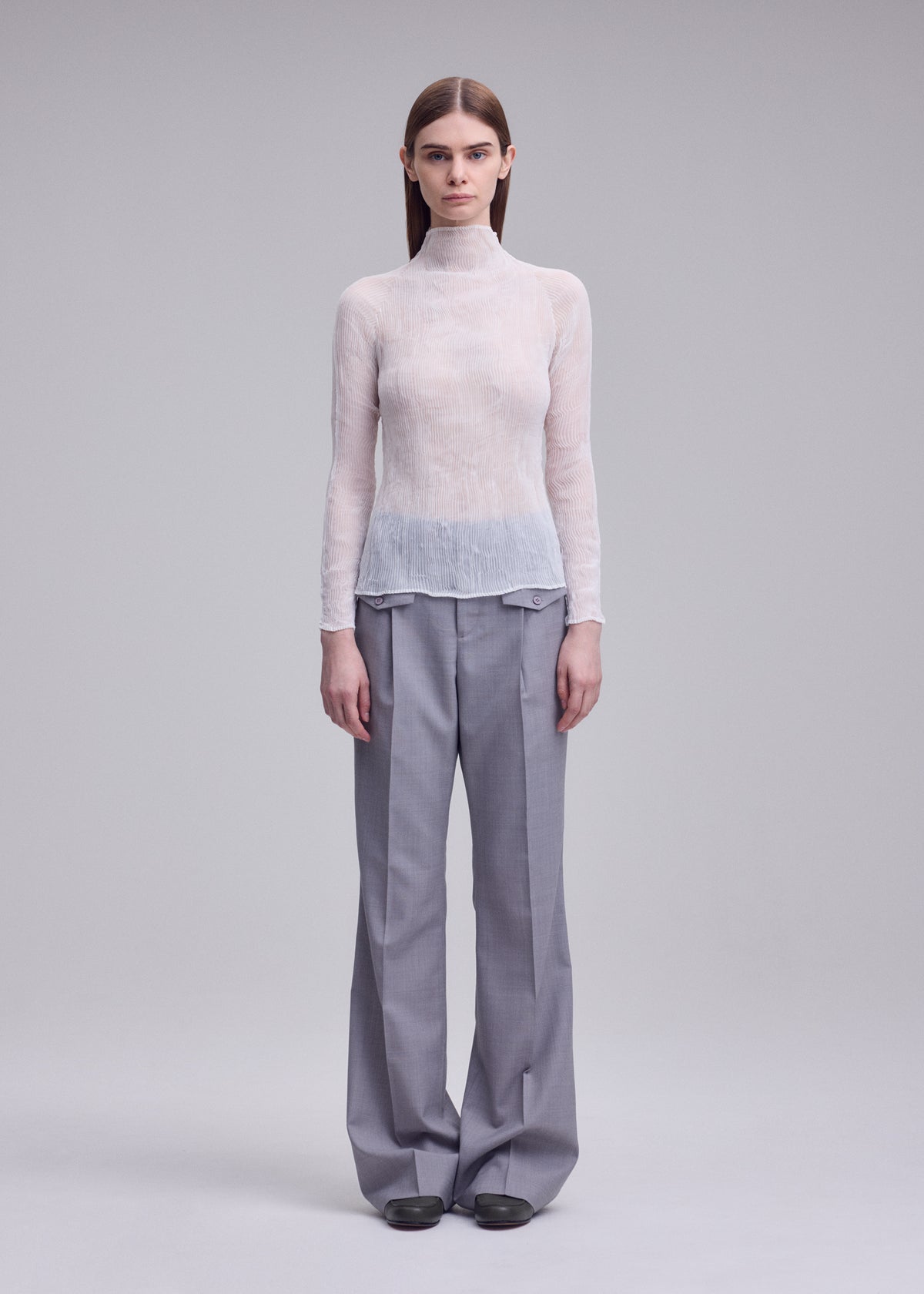 CHIFFON TWIST BK/WT-68、ウィメンズ_トップス_トップ、着用画像1
