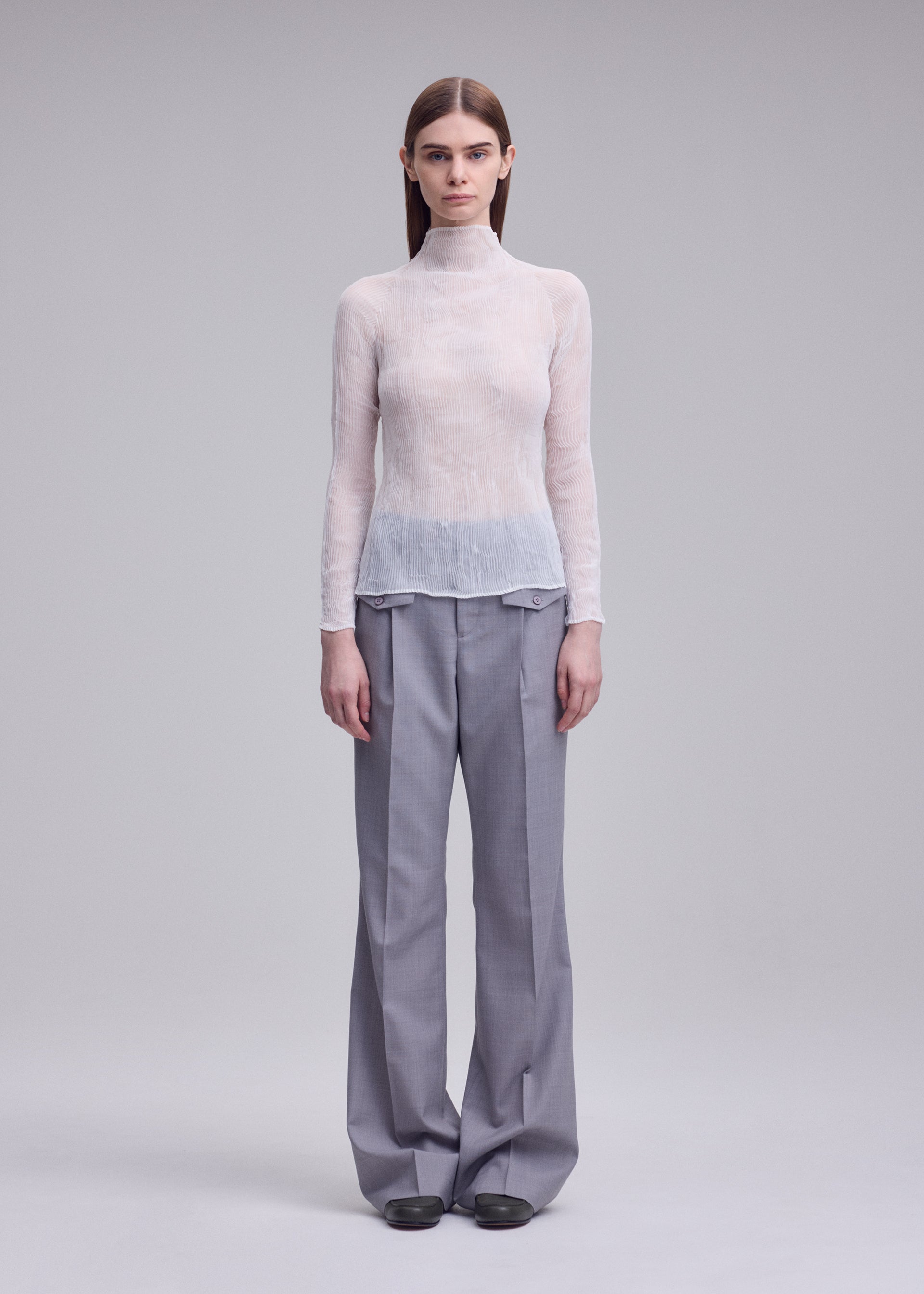 CHIFFON TWIST BK/WT-68、ウィメンズ_トップス_トップ、着用画像1