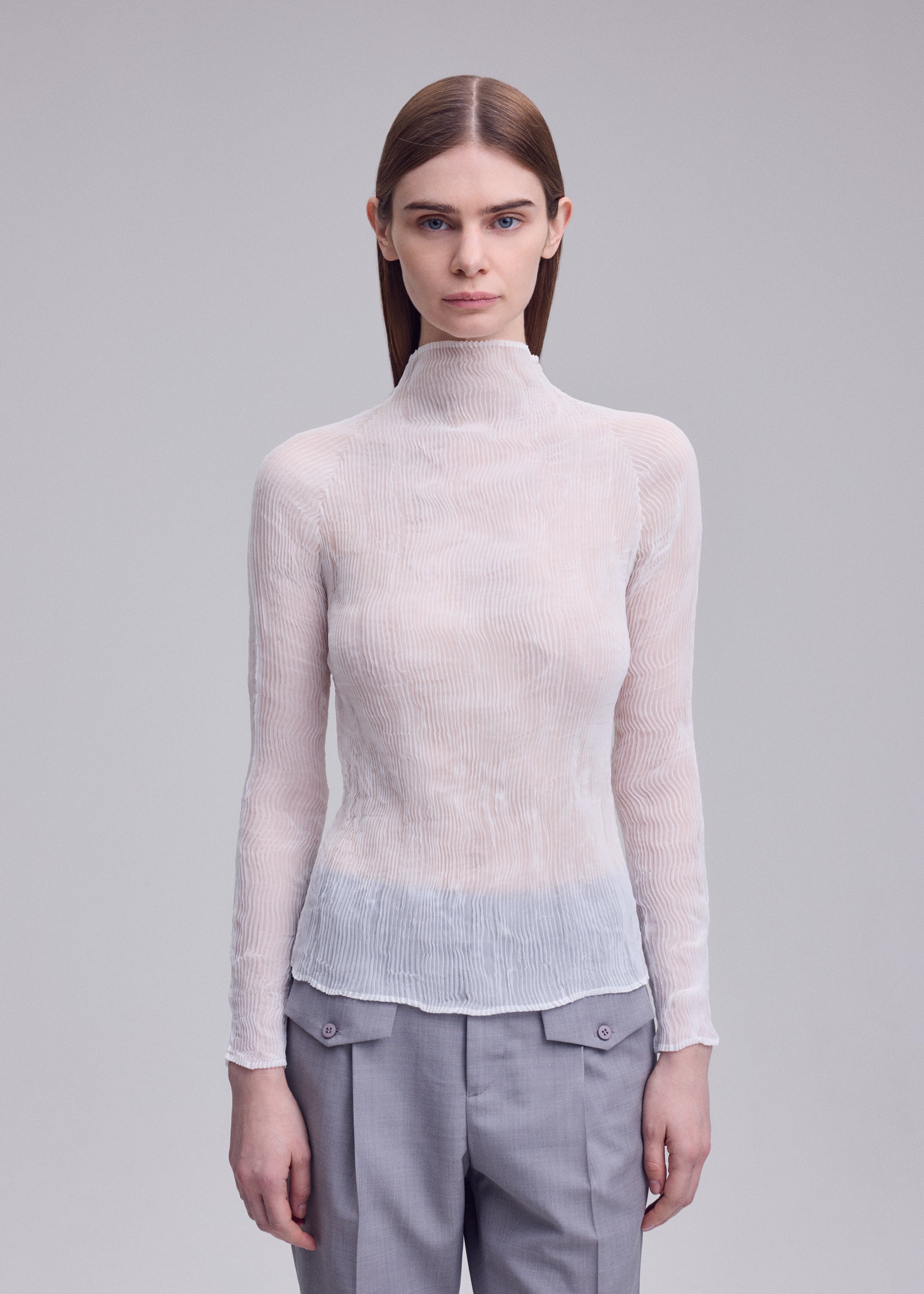 CHIFFON TWIST BK/WT-68、ウィメンズ_トップス_トップ、着用画像2
