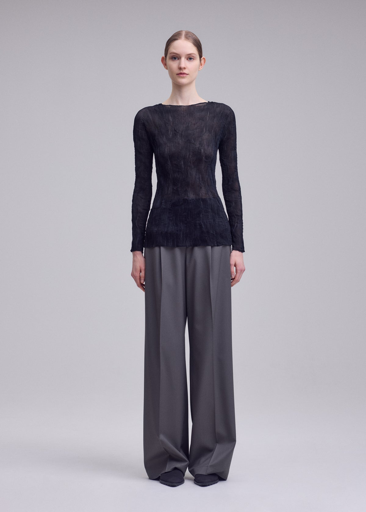 CHIFFON TWIST BK/WT-68、ウィメンズ_トップス_トップ、着用画像1