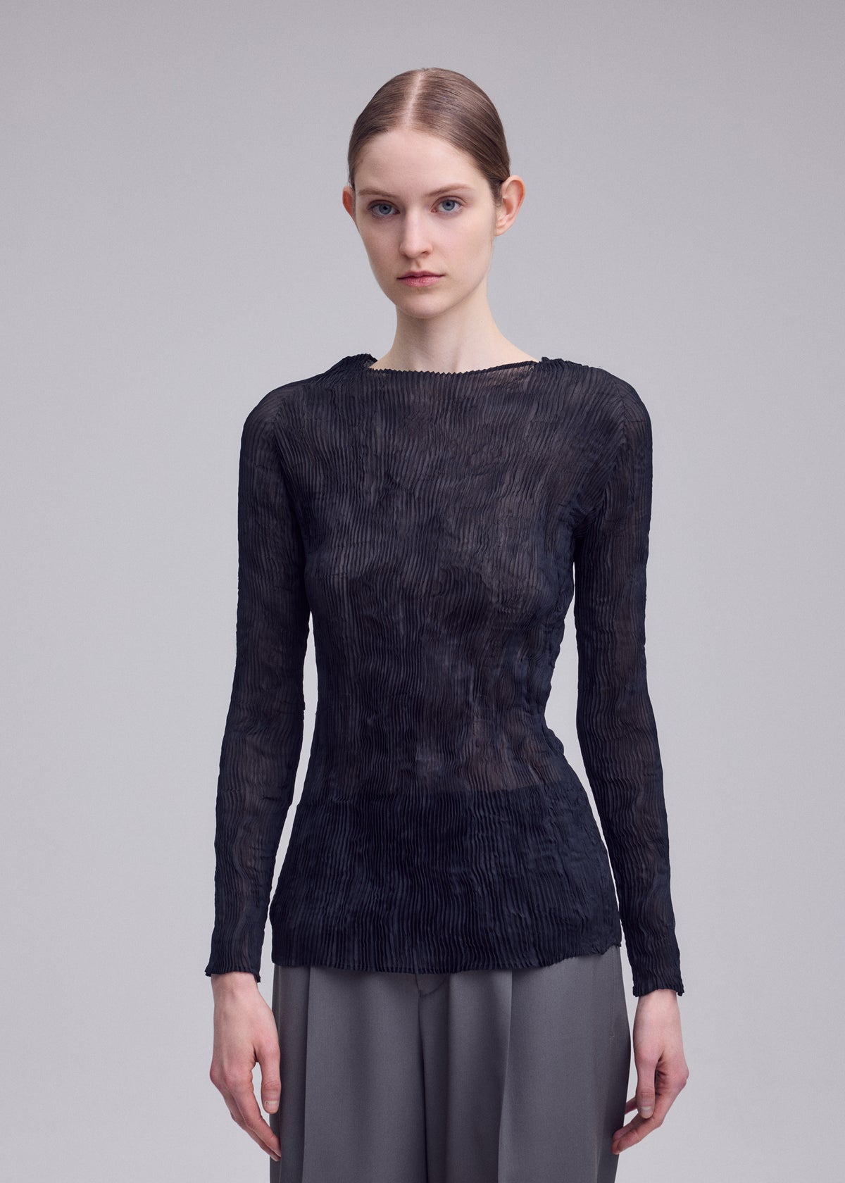 CHIFFON TWIST BK/WT-68、ウィメンズ_トップス_トップ、着用画像2