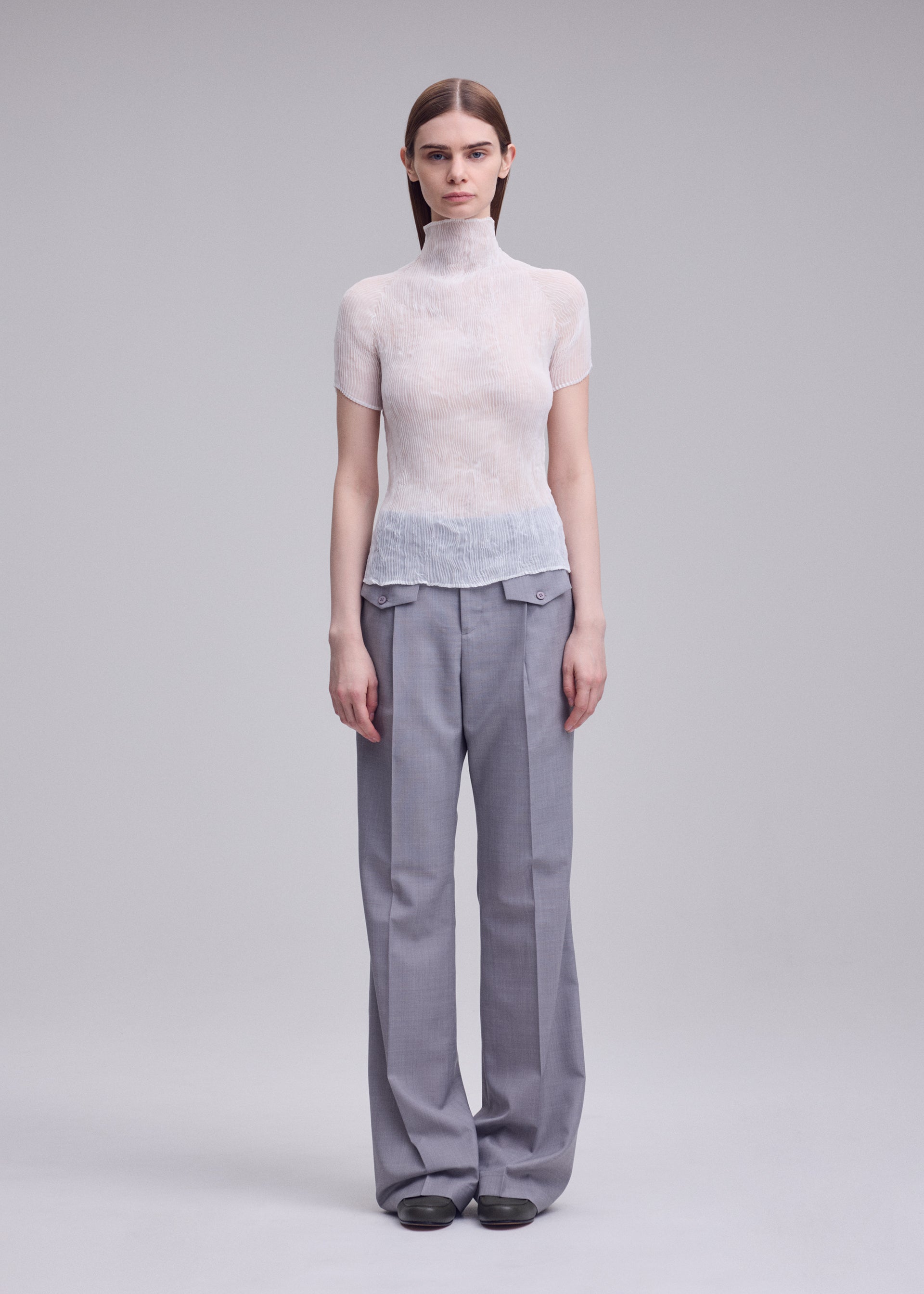 CHIFFON TWIST BK/WT-68、ウィメンズ_トップス_トップ、着用画像1