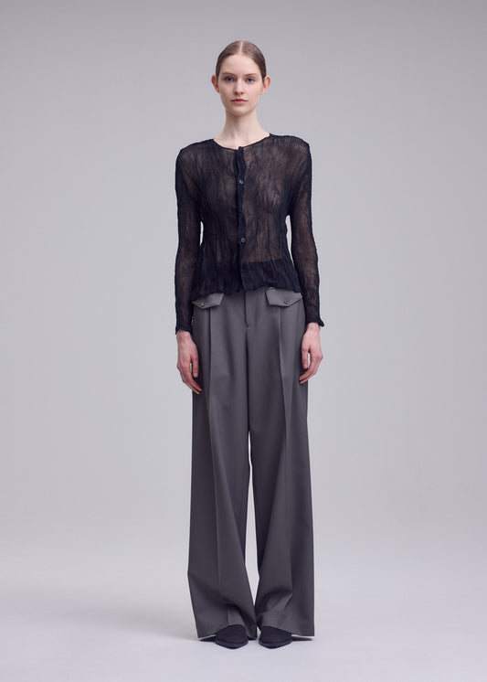 CHIFFON TWIST BK/WT-68、ウィメンズ_トップス_カーディガン、着用画像1