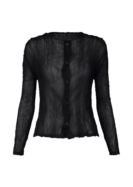 CHIFFON TWIST BK/WT-68、ウィメンズ_トップス_カーディガン、ブラック
