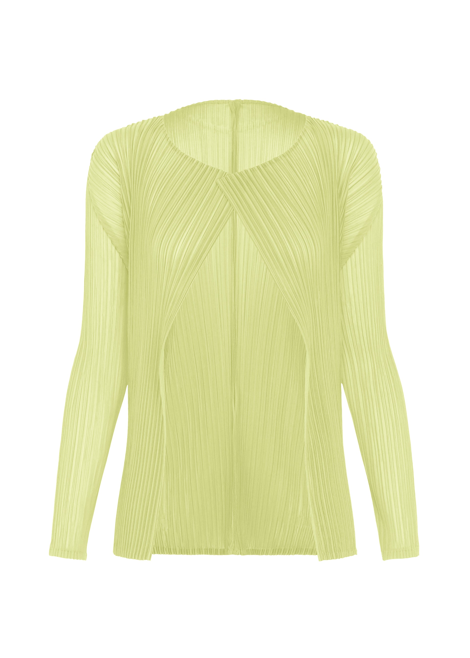 SHEER SLIT PLEATS、ウィメンズ_トップス_カーディガン、イエロー