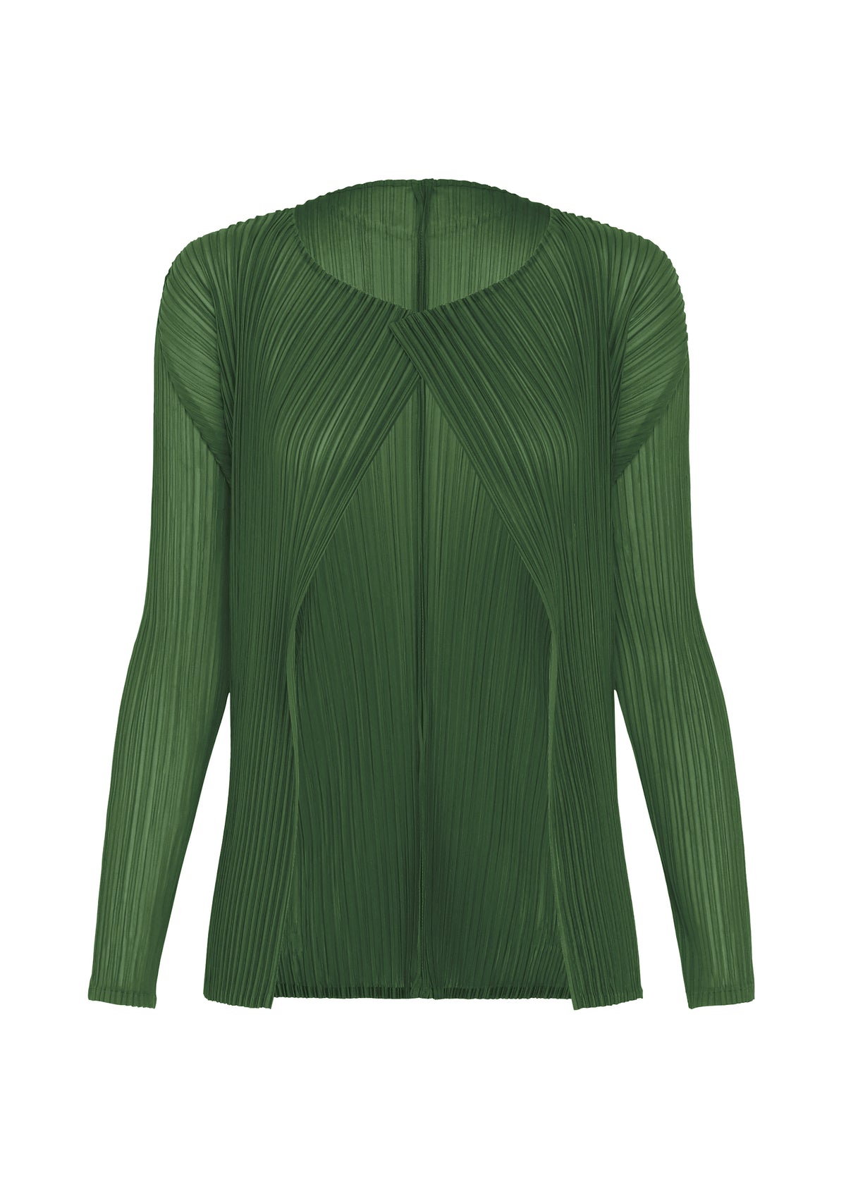 SHEER SLIT PLEATS、ウィメンズ_トップス_カーディガン、グリーン