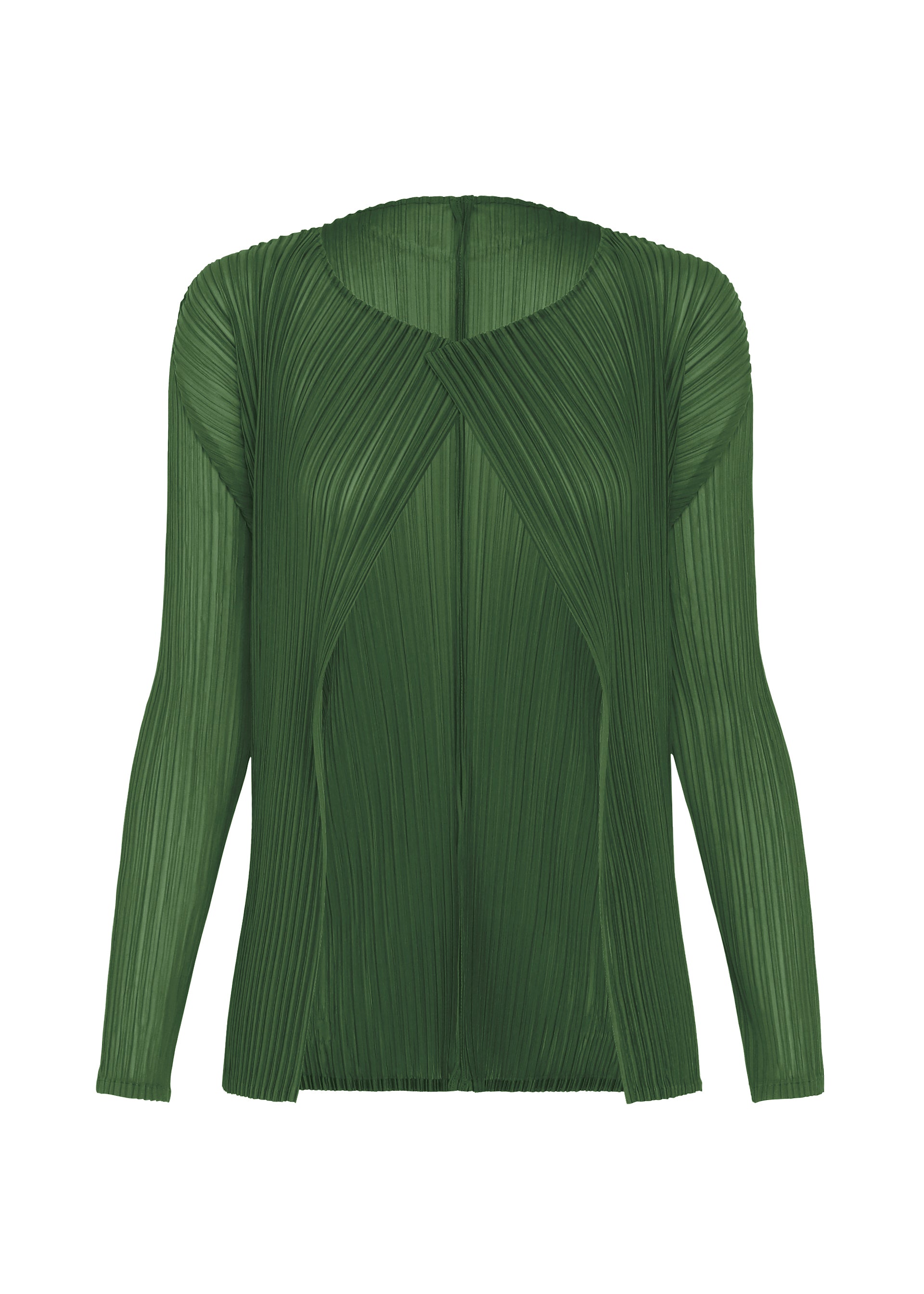 SHEER SLIT PLEATS、ウィメンズ_トップス_カーディガン、グリーン