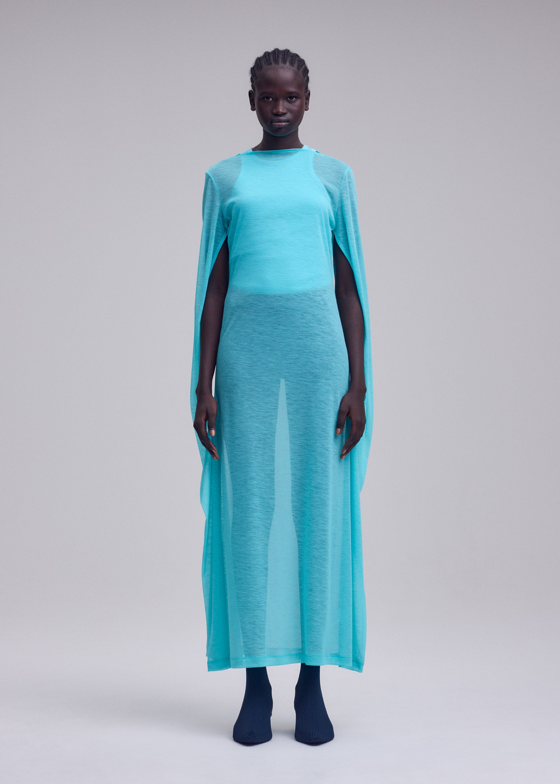 SHEER WOOL JERSEY、ウィメンズ_ワンピース、着用画像1