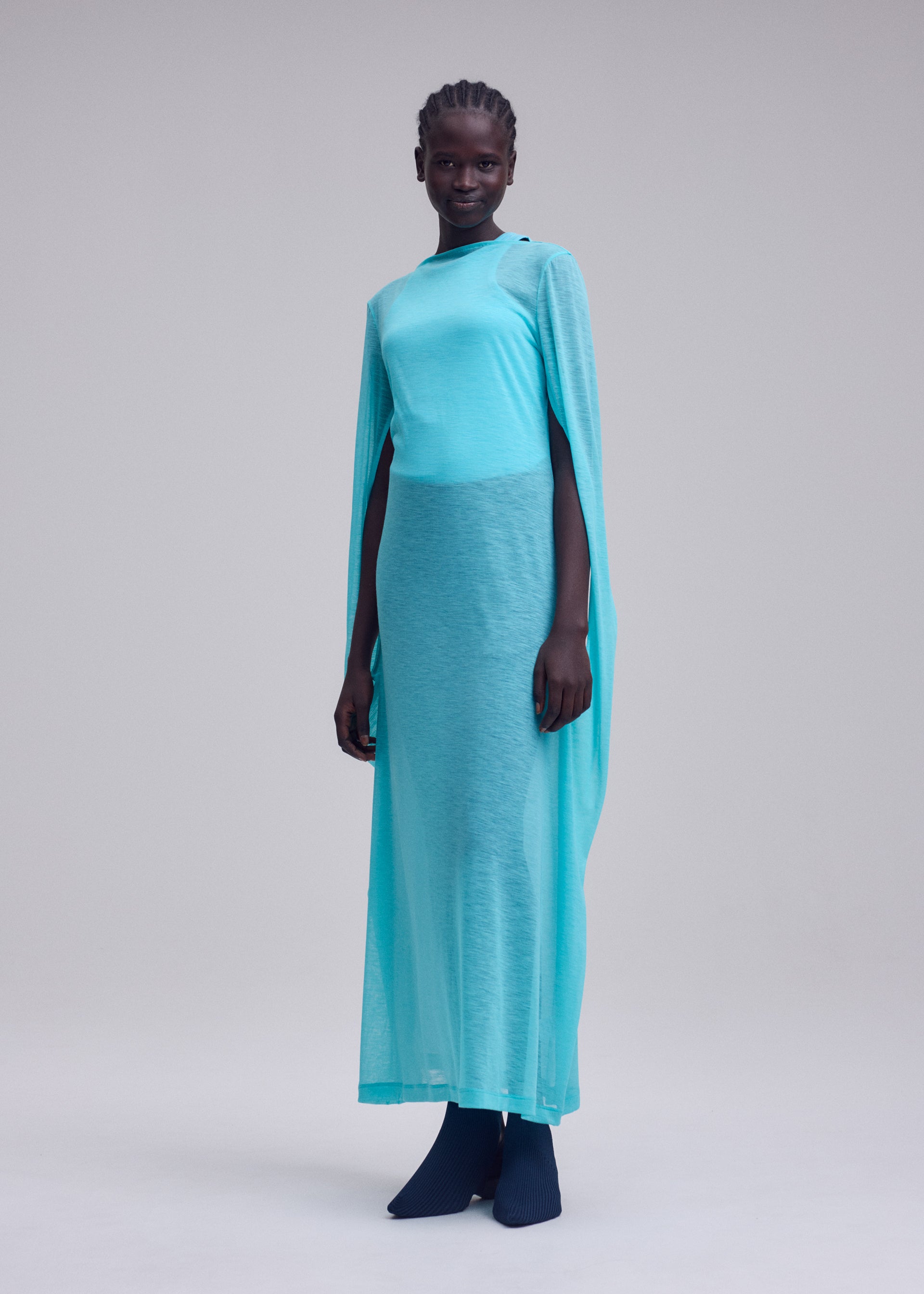 SHEER WOOL JERSEY、ウィメンズ_ワンピース、着用画像2