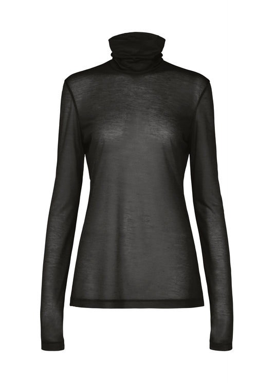 SHEER WOOL JERSEY、ウィメンズ_トップス_トップ、ブラック