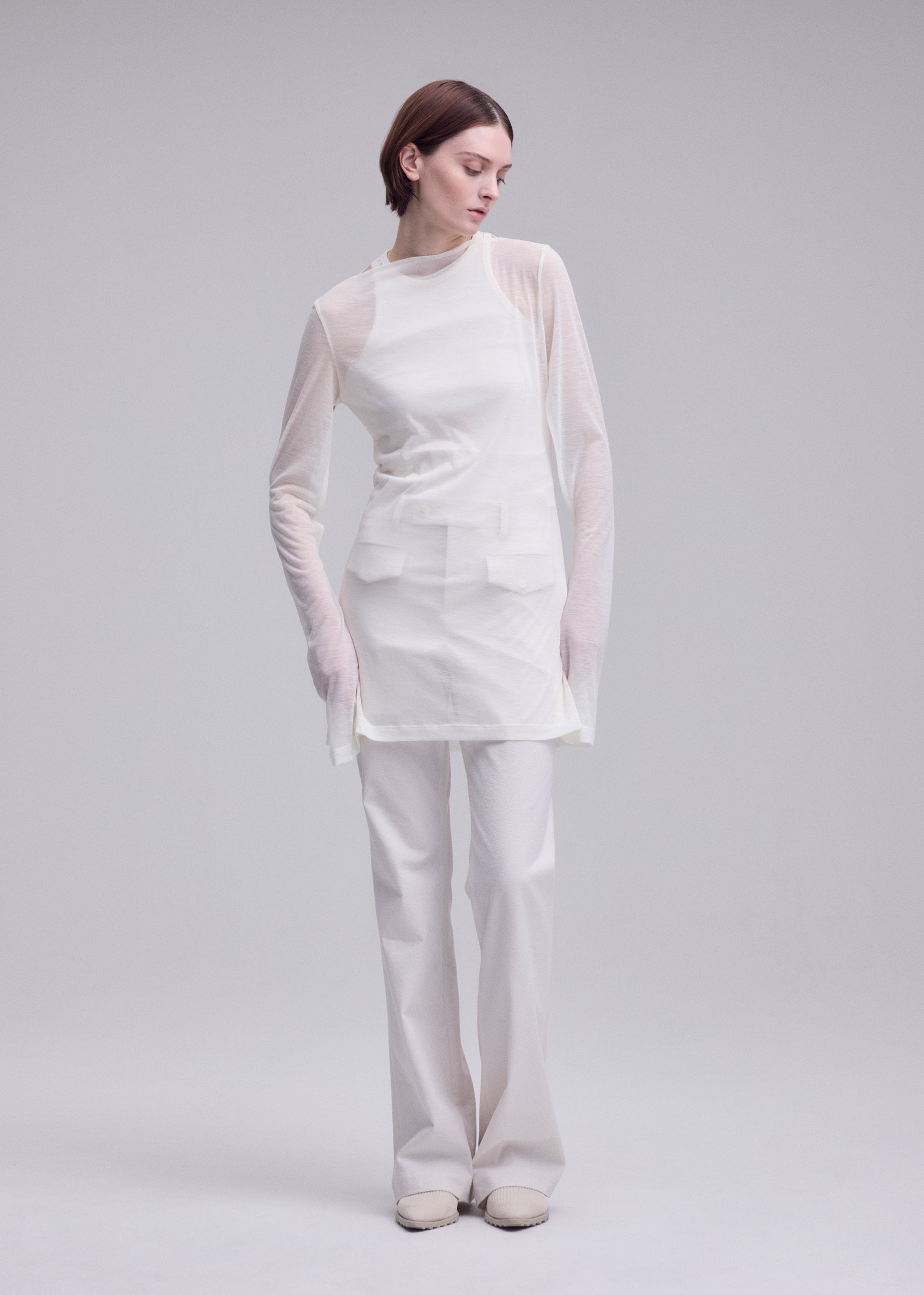 ISSEY MIYAKE チュニックワンピース ２ ブロック イッセイミヤケ SHEER WOOL JERSEY – isseymiyake.com