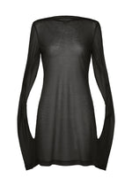 SHEER WOOL JERSEY、ウィメンズ_トップス_チュニック、ブラック
