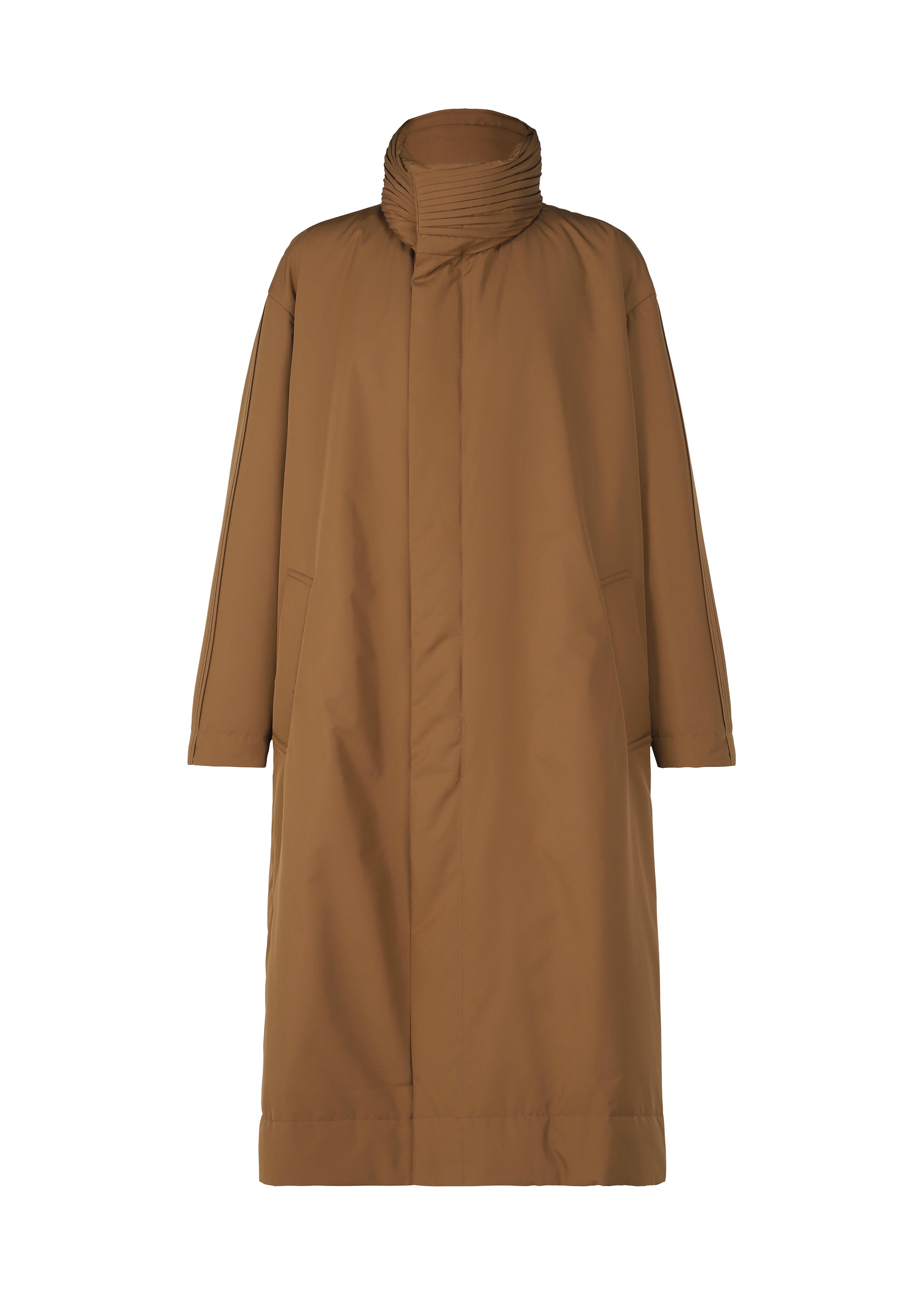 PLEATS PUFFER、メンズ_ジャケット&コート_コート、ブラウン