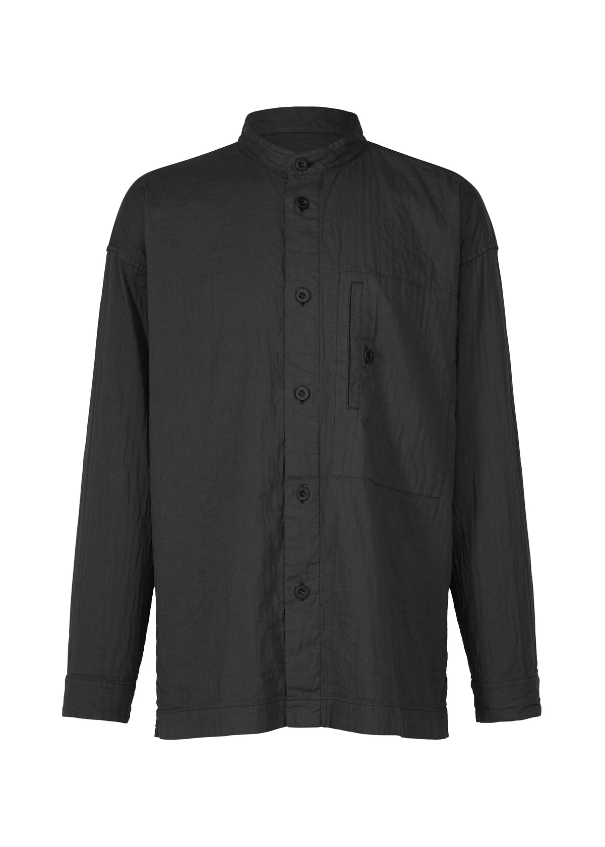 DOUBLE FACE COTTON SHIRT、メンズ_トップス_シャツ、ブラック
