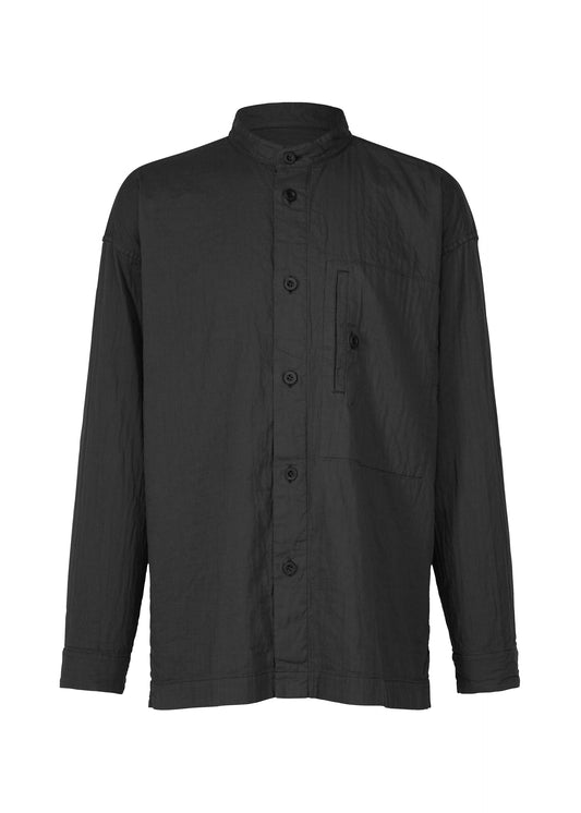 DOUBLE FACE COTTON SHIRT, MEN 's Tops, Black