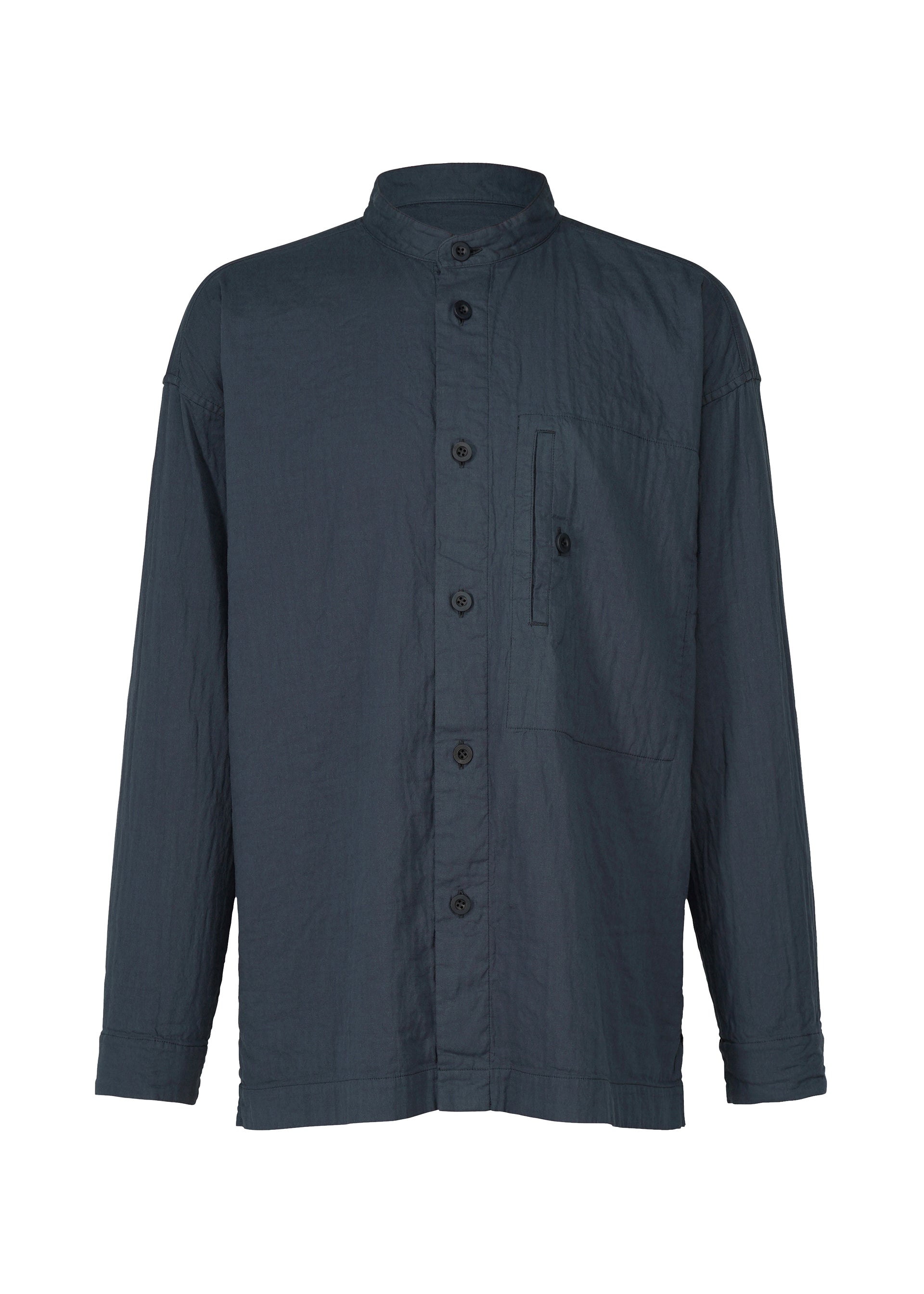 DOUBLE FACE COTTON SHIRT、メンズ_トップス_シャツ、ネイビー