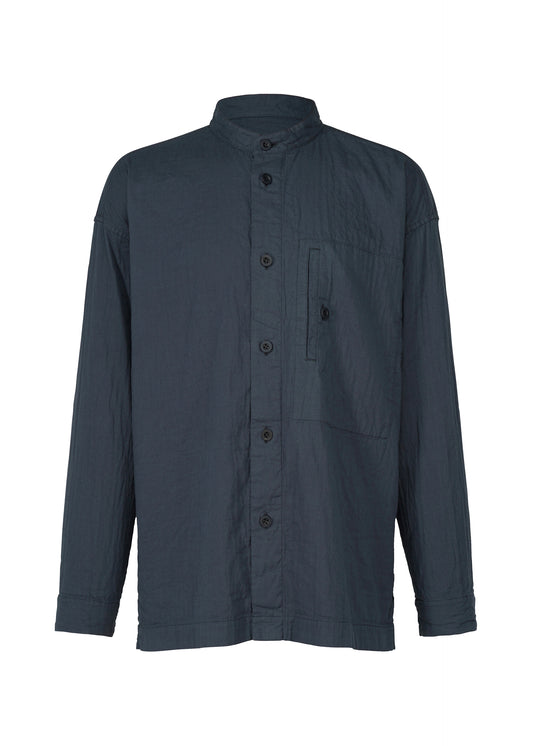 DOUBLE FACE COTTON SHIRT、メンズ_トップス_シャツ、ネイビー