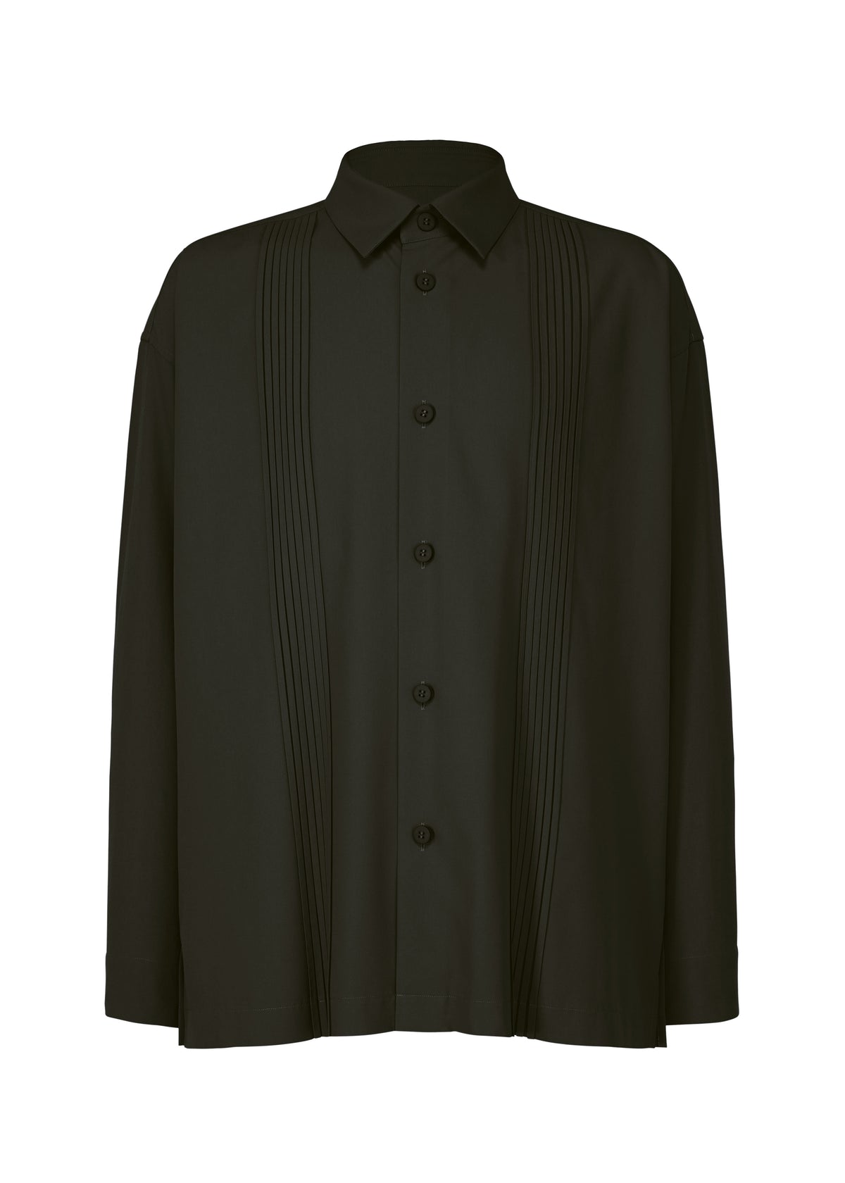 PLEATS SHIRT、メンズ_トップス_シャツ、ブラック