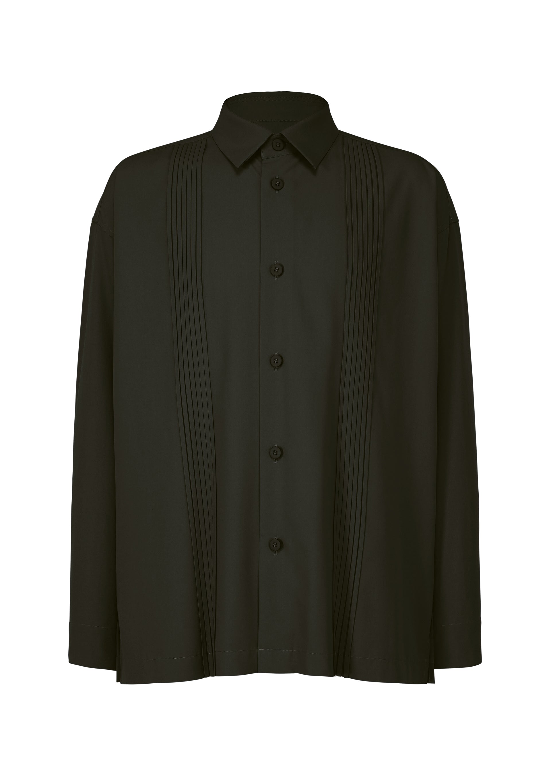 PLEATS SHIRT、メンズ_トップス_シャツ、ブラック