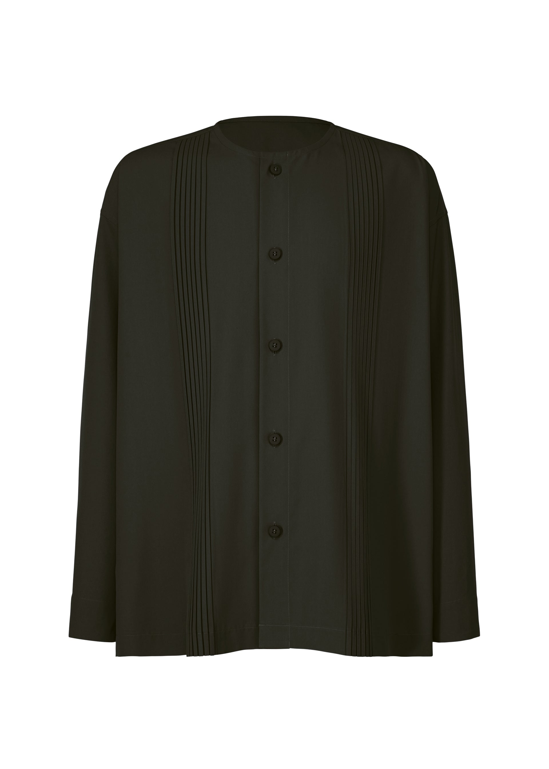 PLEATS SHIRT、メンズ_トップス_シャツ、ブラック