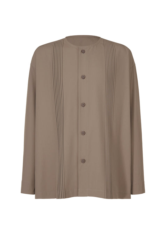 PLEATS SHIRT, MEN 's Tops, Shirts, Brown