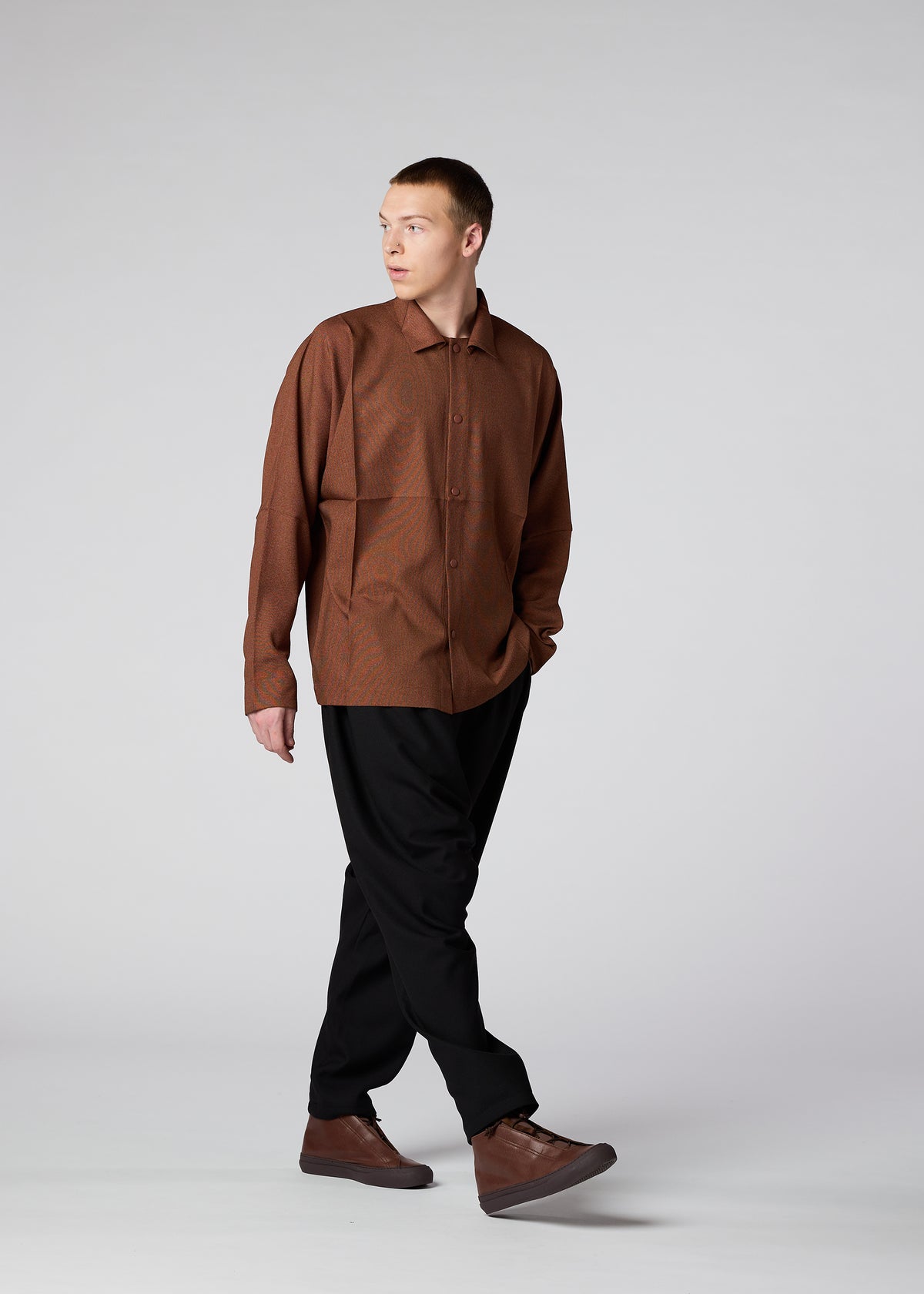 WOOL LIKE COMPACT SHIRT、メンズ_トップス_シャツ、着用画像4