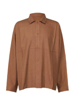 WOOL LIKE COMPACT SHIRT、メンズ_トップス_シャツ、ブラウン