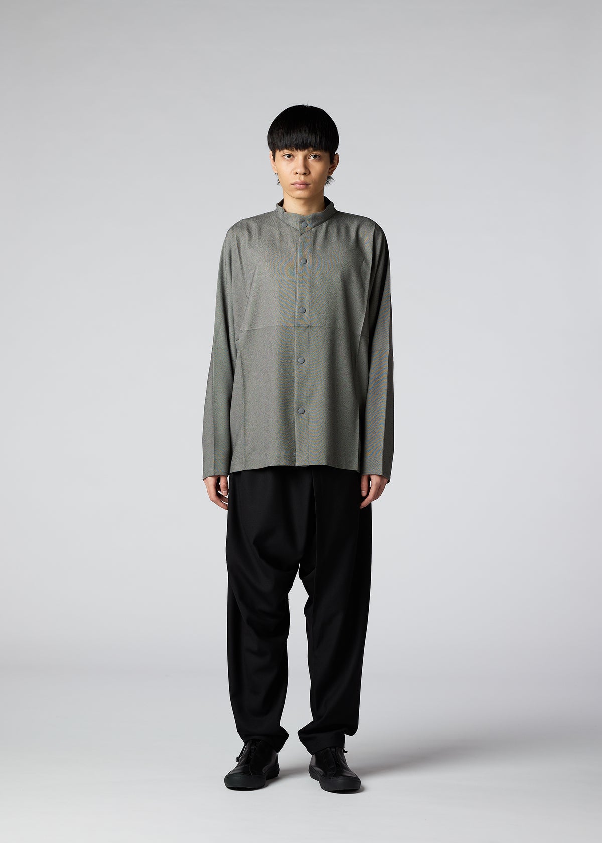 WOOL LIKE COMPACT SHIRT、メンズ_トップス_シャツ、着用画像1