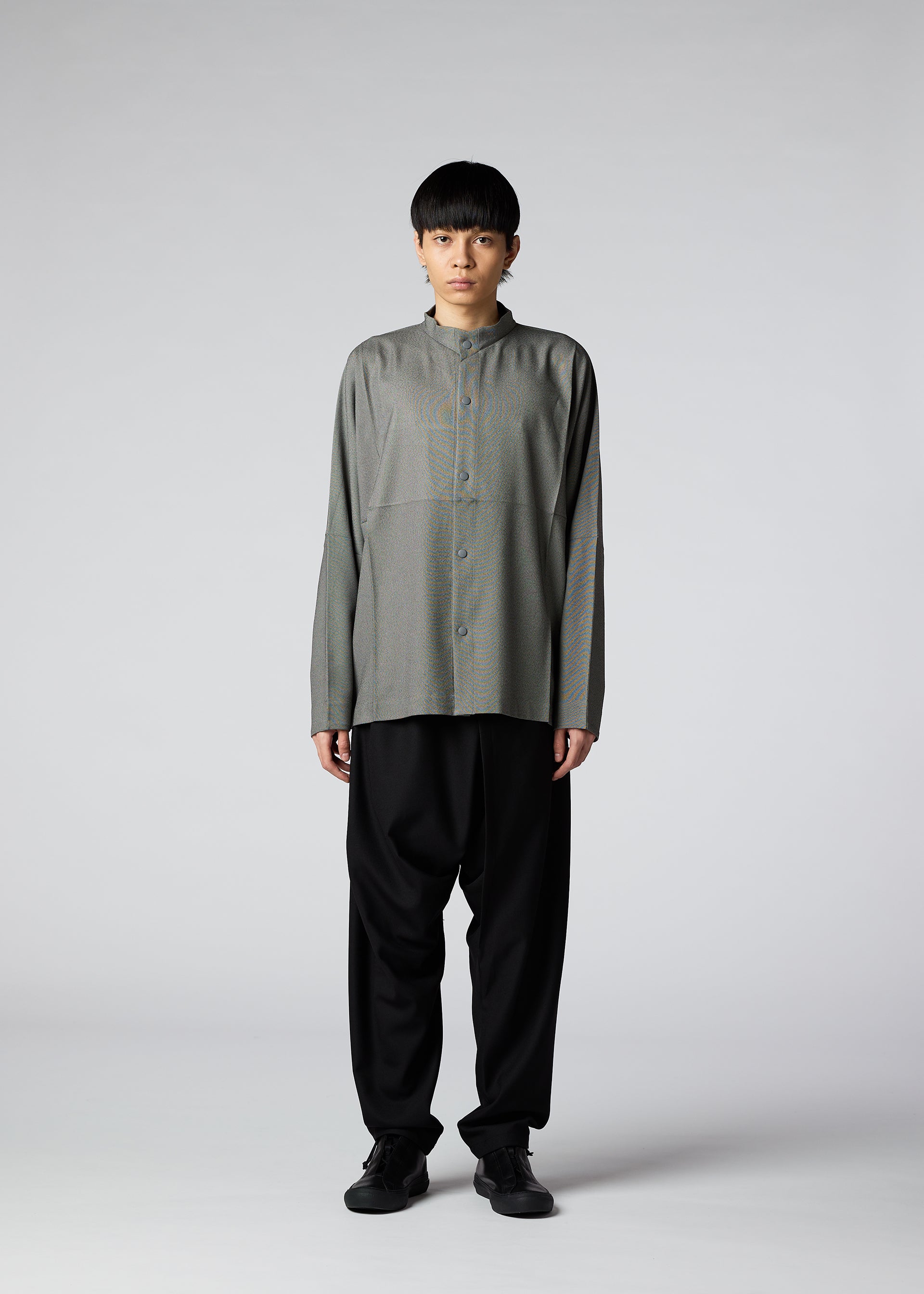 WOOL LIKE COMPACT SHIRT、メンズ_トップス_シャツ、着用画像1