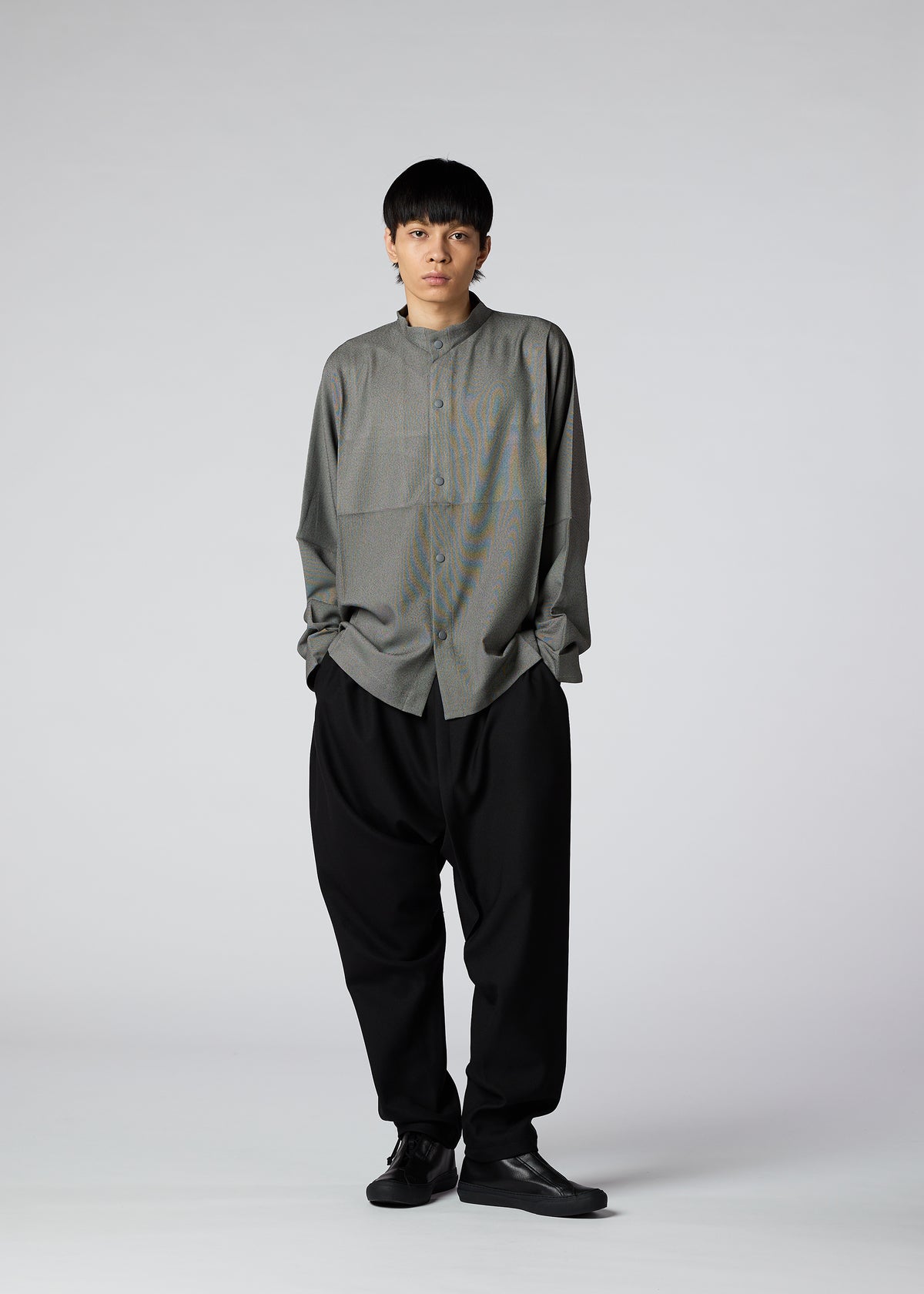 WOOL LIKE COMPACT SHIRT、メンズ_トップス_シャツ、着用画像4