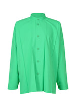 BIG PLEATS SHIRT、メンズ_トップス_シャツ、グリーン