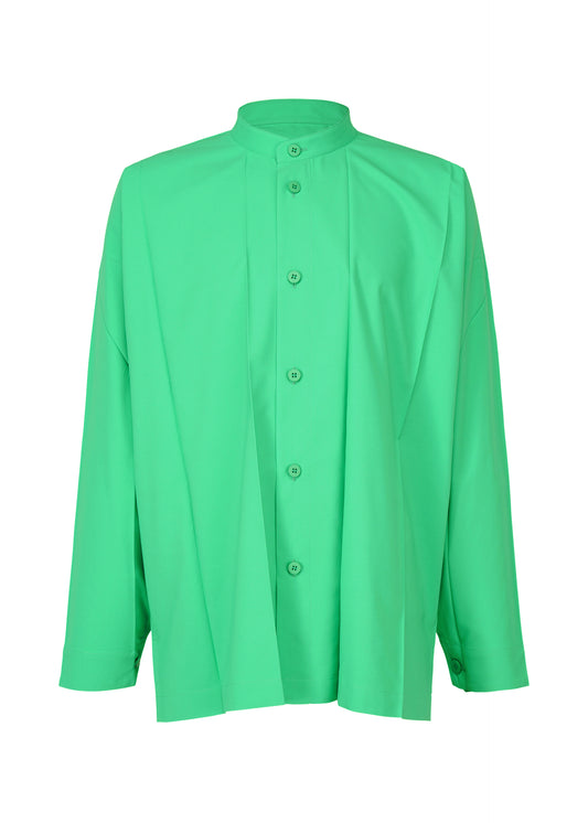 BIG PLEATS SHIRT、メンズ_トップス_シャツ、グリーン