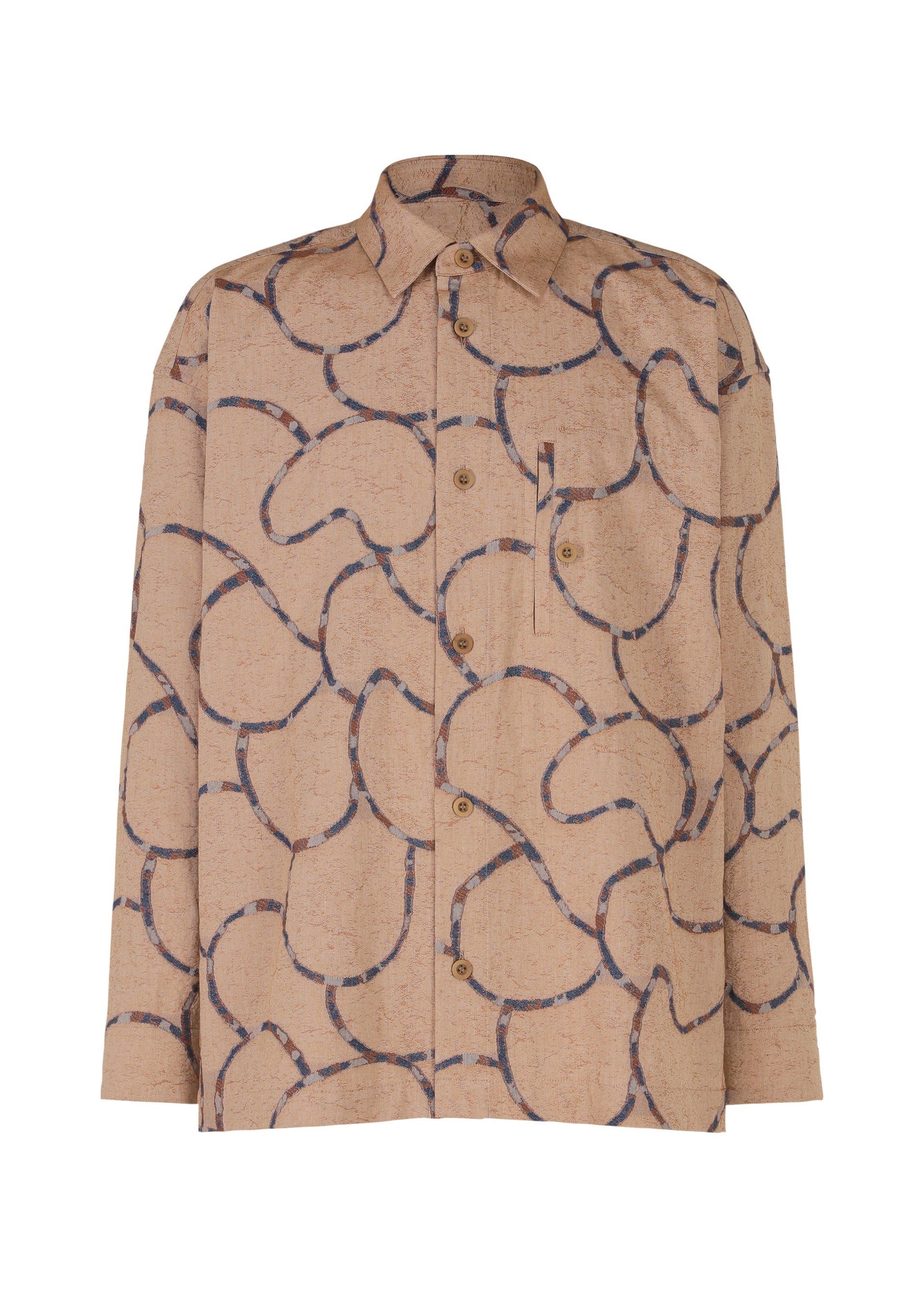 VASE JACQUARD SHIRT、メンズ_トップス_シャツ、ベージュ