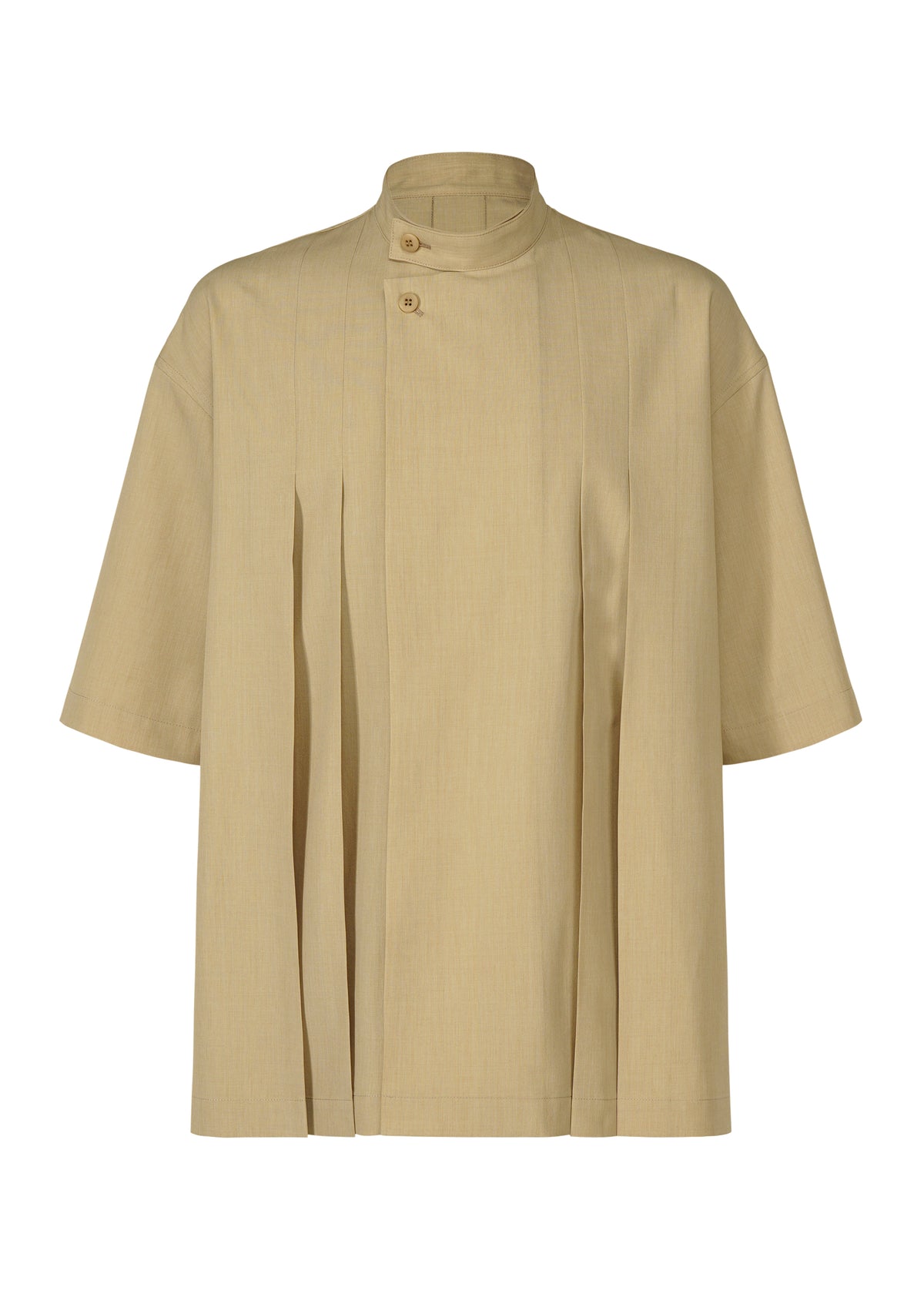 LINEN LIKE SHIRT、メンズ_トップス_シャツ、ベージュ