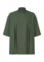 LINEN LIKE SHIRT、メンズ_トップス_シャツ、グリーン