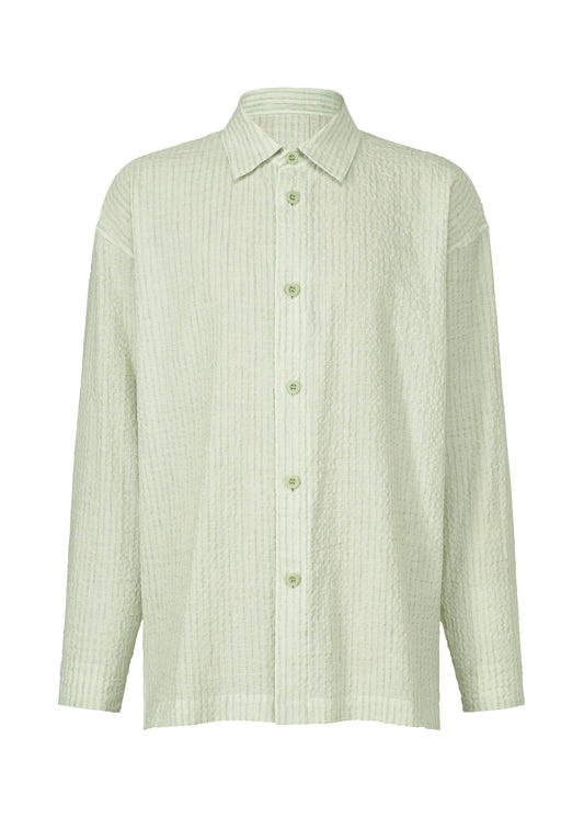 STRIPE LINEN SHRINK、メンズ_トップス_シャツ、カーキ