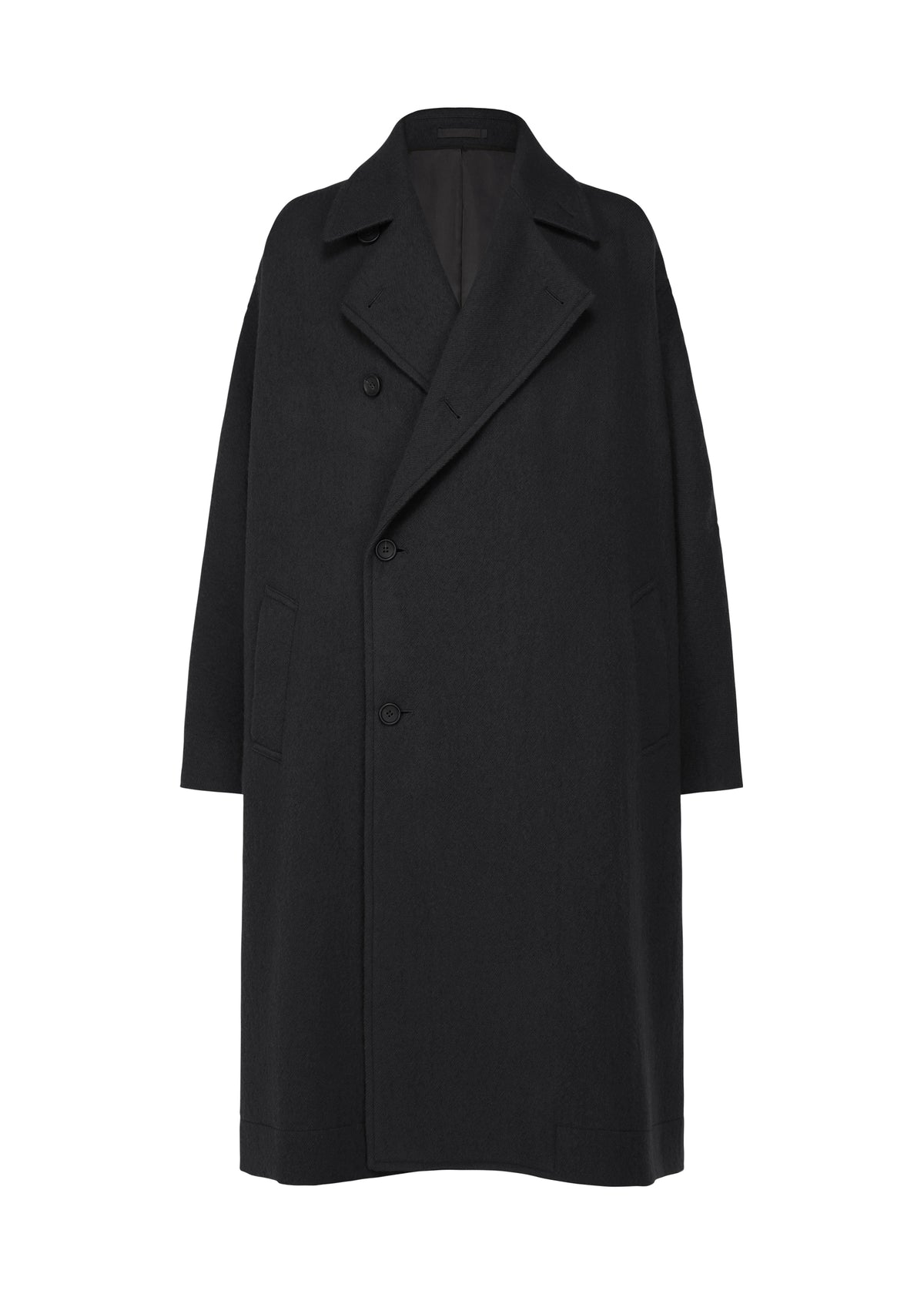 FULLER WOOL、メンズ_ジャケット&コート_コート、ブラック