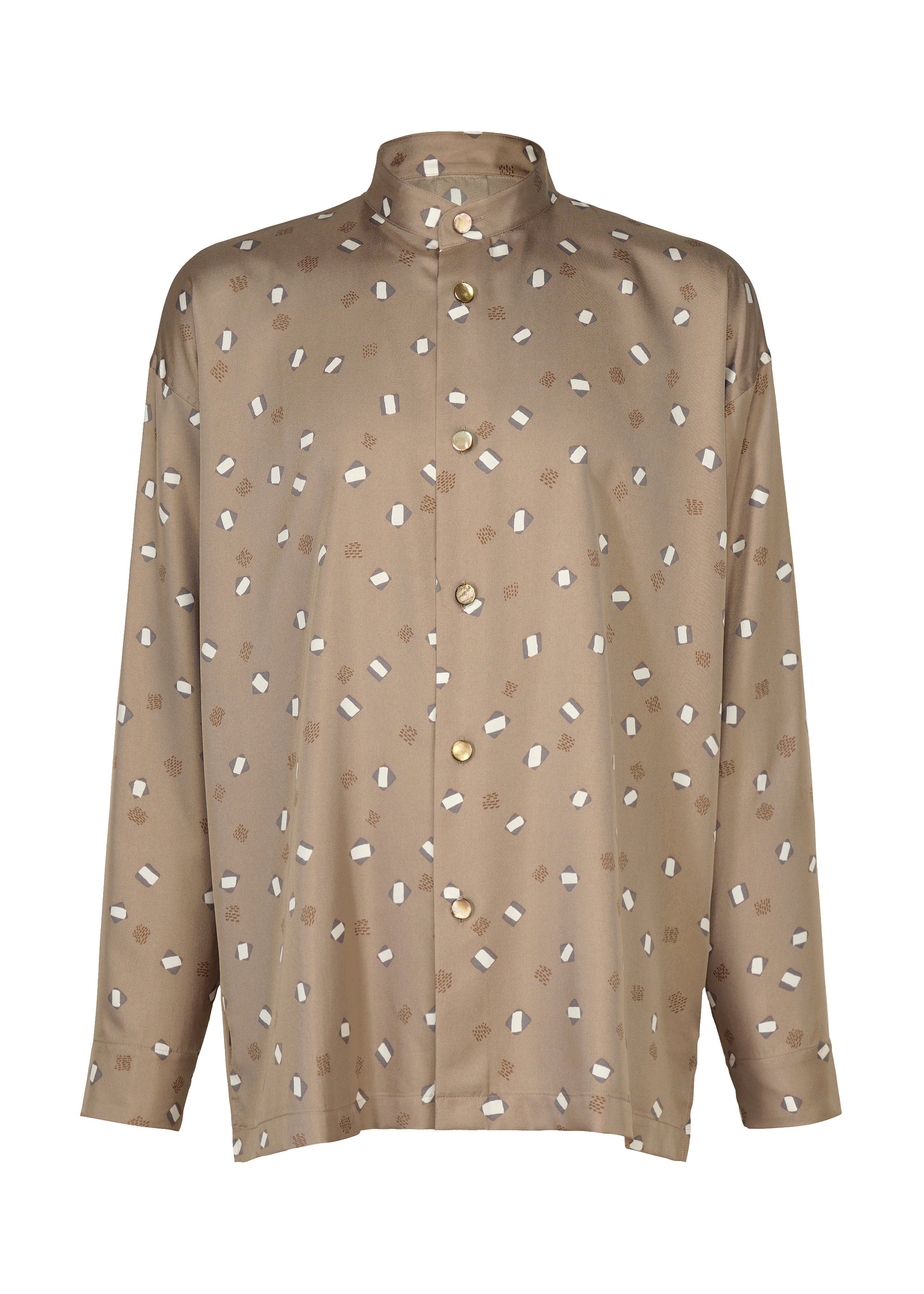 MERRY SATIN SHIRT、メンズ_トップス_シャツ、ベージュ