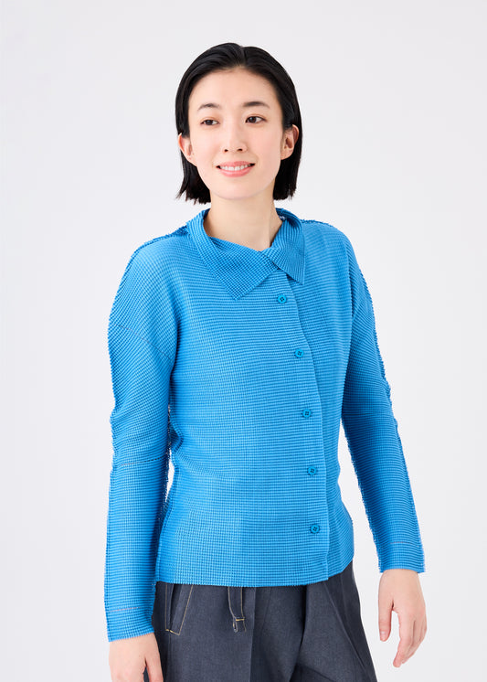 KNIT STRETCH PLEATS 1、ウィメンズ_トップス_カーディガン、着用画像1