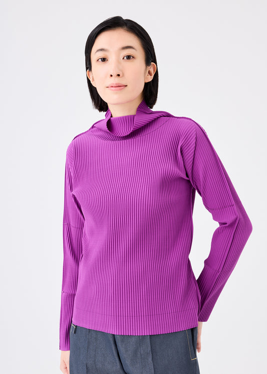 FINE KNIT PLEATS COLOR 2、ウィメンズ_トップス_トップ、着用画像1