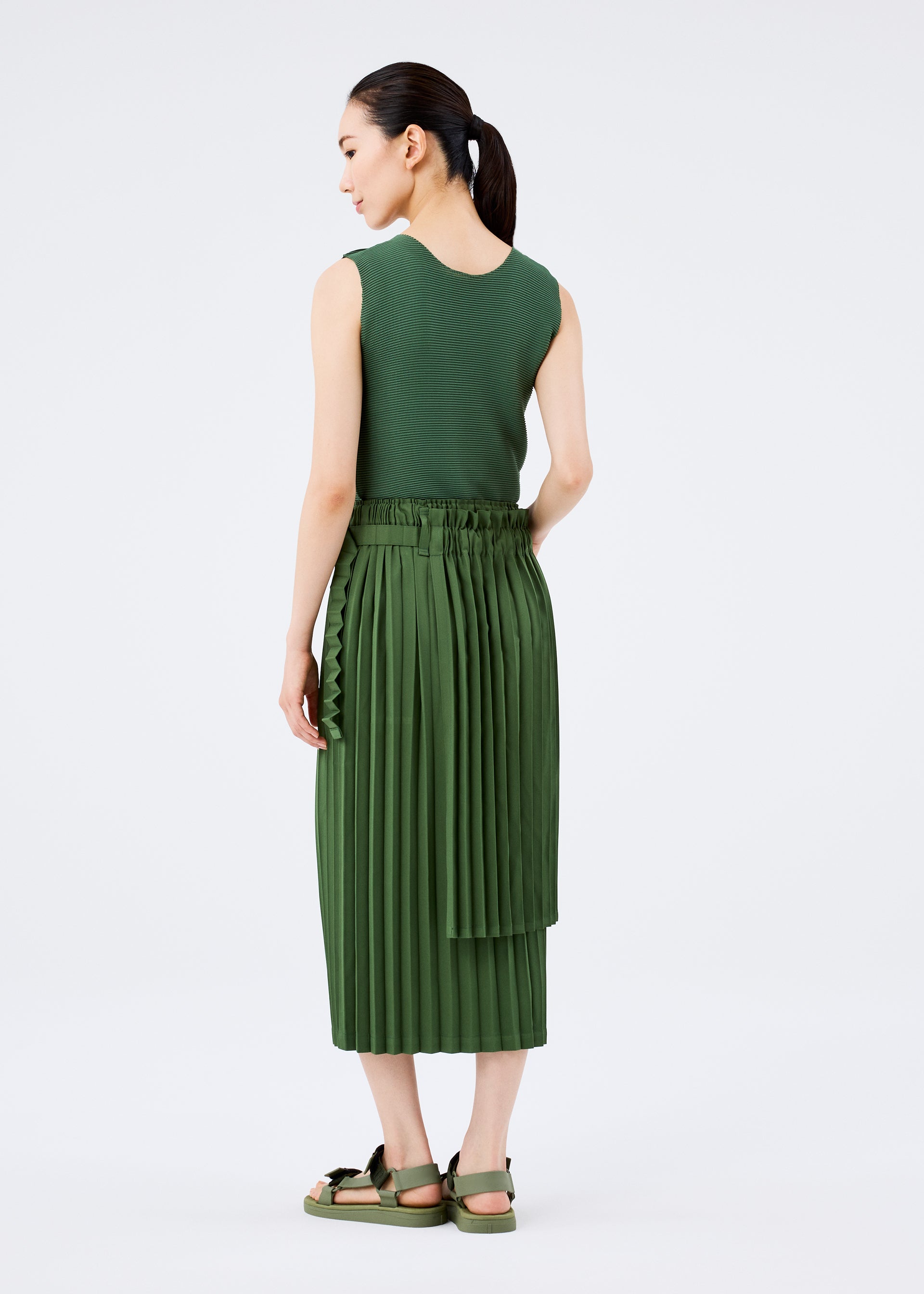 ミーバイイッセイミヤケミニスカート付きワイドパンツ 