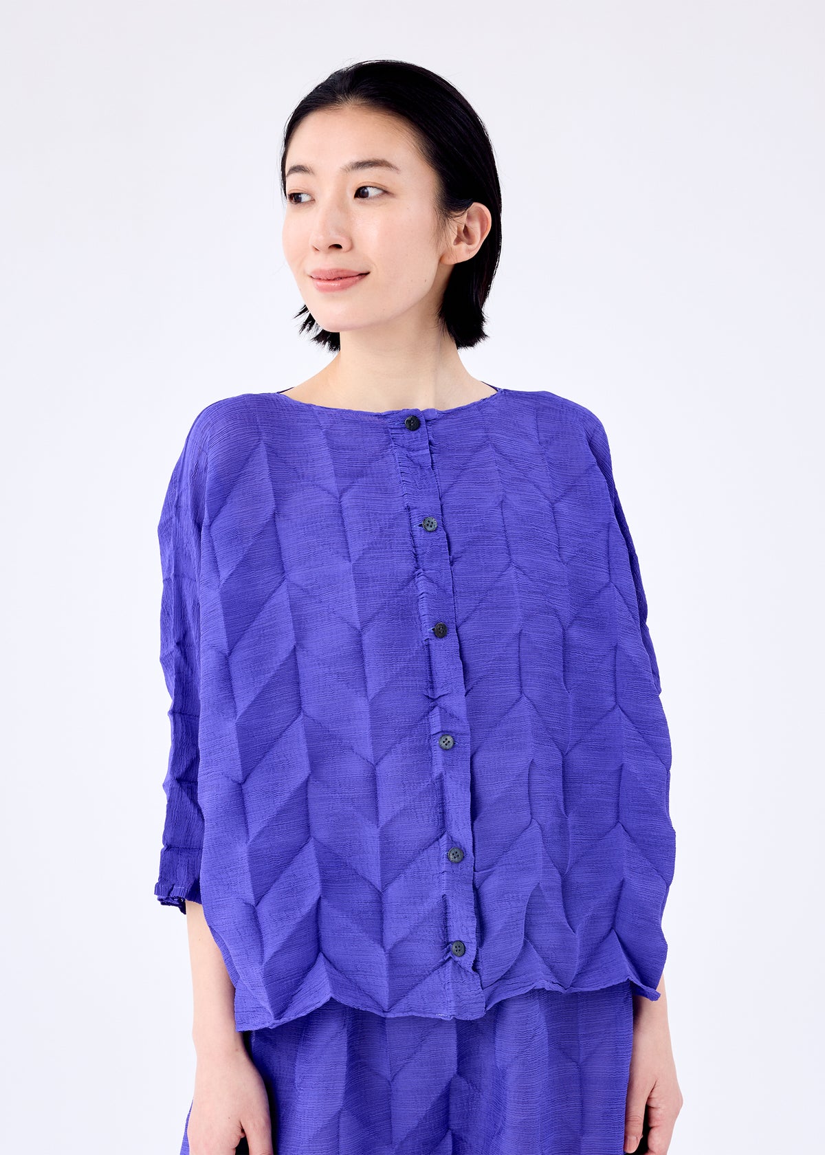 イッセイミヤケ ジグザグ プリーツ 変形 トップス グレー ギザギザ  