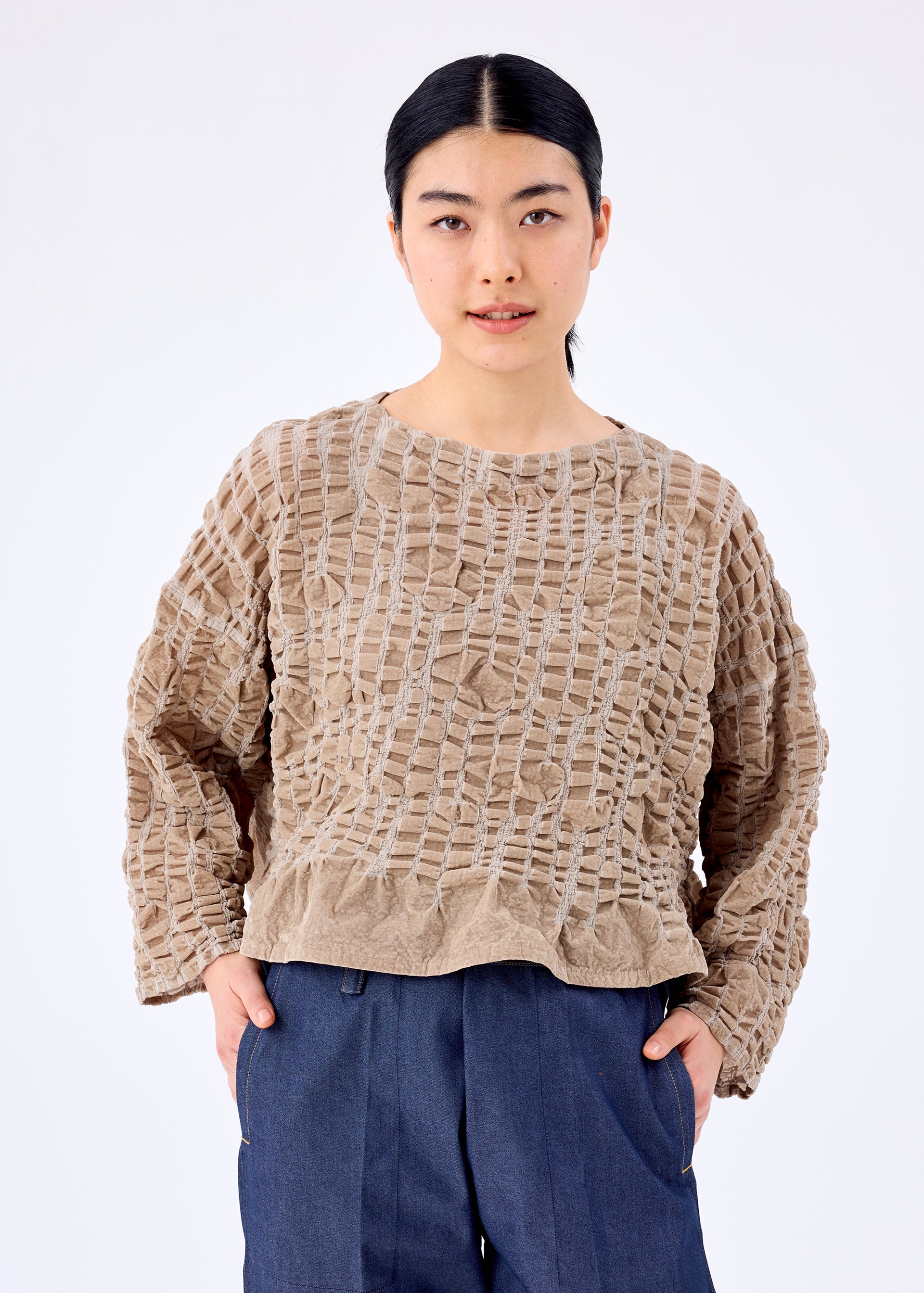プリーツプリーズARAN KNIT FLOCKY CAULIFLOWER